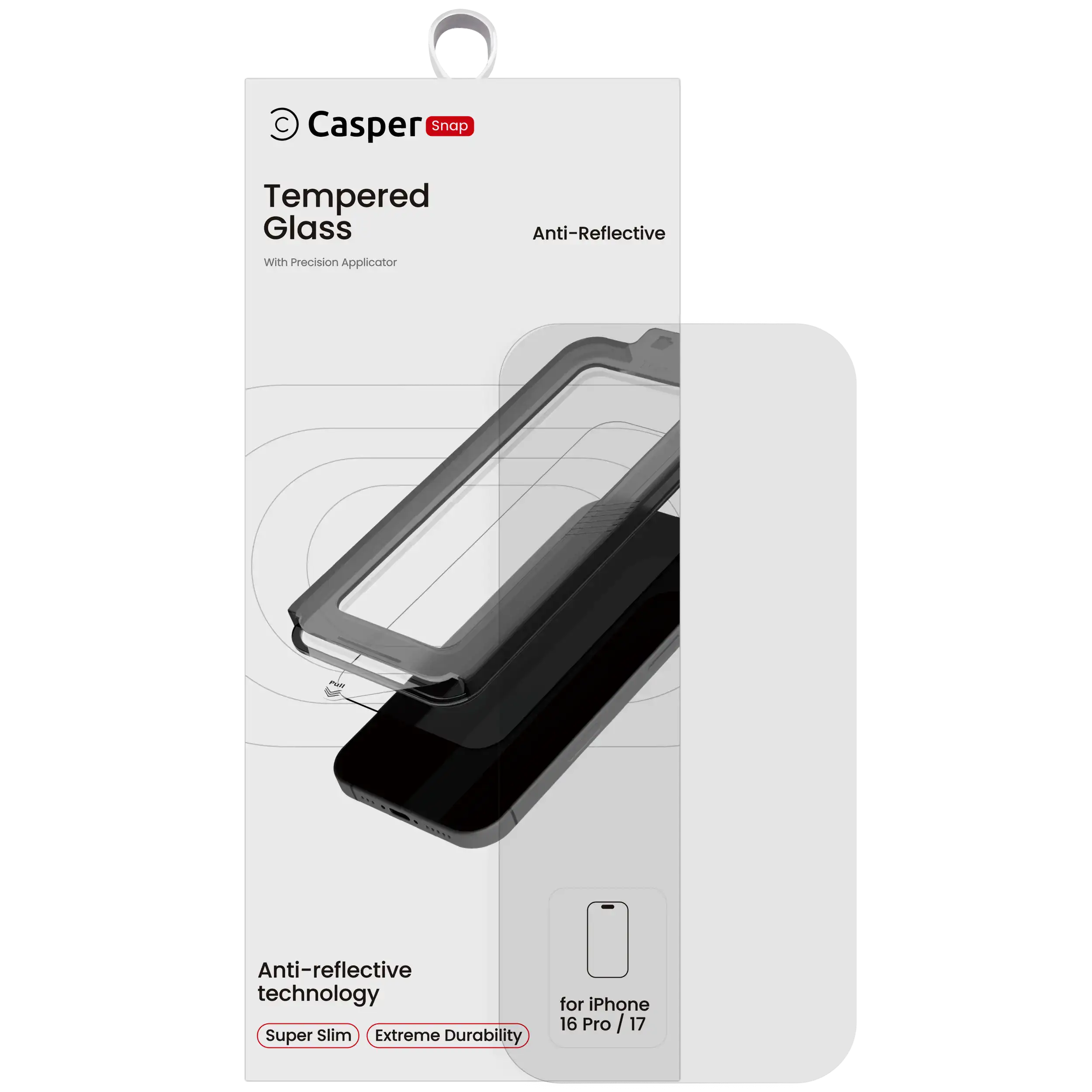 Casper Snap Tempered Glass Screen Protector For iPhone 16 Pro / 17 (AR Clear)